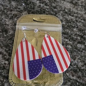 Atelier Sona Red, White, and Blue Earrings